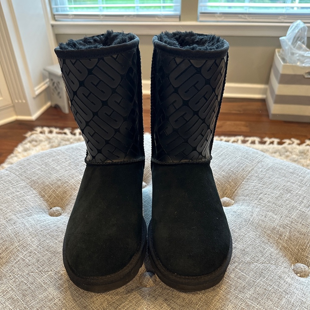 Black Ugg classic short with logo…women’s size 7